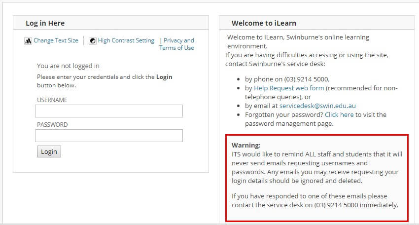 Swinburne Blackboard Login
