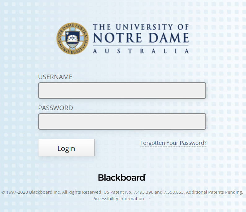 Notre Dame Blackboard